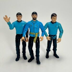 3 Rare Vintage Original Star Trek 1993 action figures of 2 Spock’s & Dr. McCoy